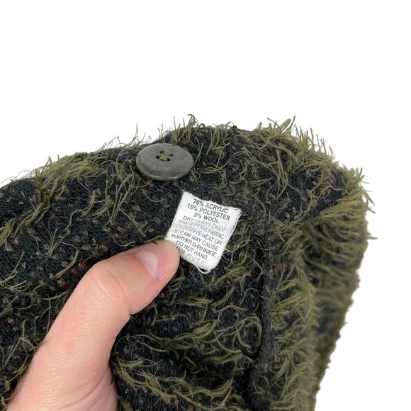 Vintage Monika Turtle Studio Cardigan Sweater Longline Olive Green Small - Picture 9 of 9